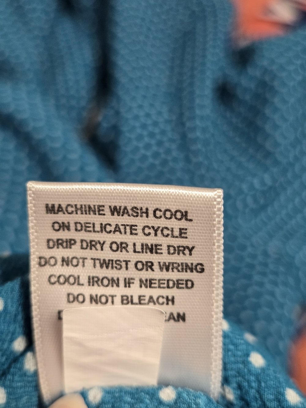 Cathy Women's Teal Polka Dot V-Neck Zip-Front Blouse Size XL - Picture 6 of 7